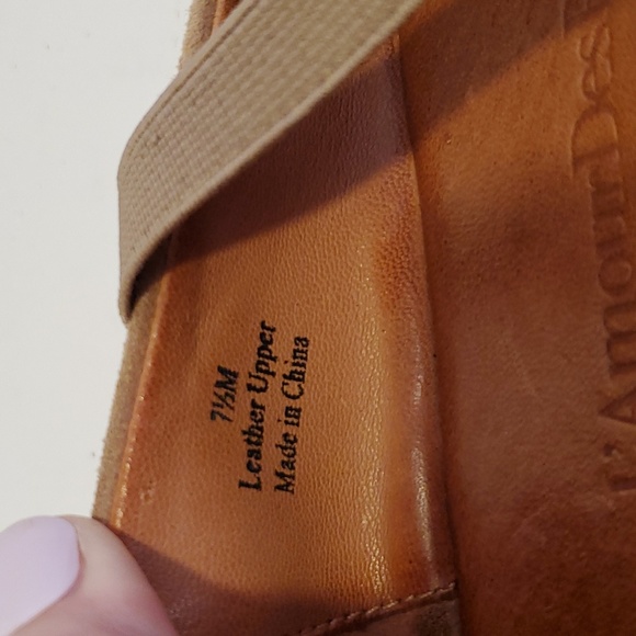 L’Amour Des Pieds Berency Suede Tan Strappy Wedge Size 7.5M - Picture 7 of 9